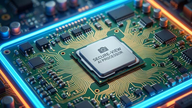 Детальный макроснимок микропроцессора